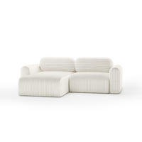 ECKSOFA mit Schlaffunktion Emmen Mini, Hellbeige - Beige, Textil (246/100cm) - Fedve