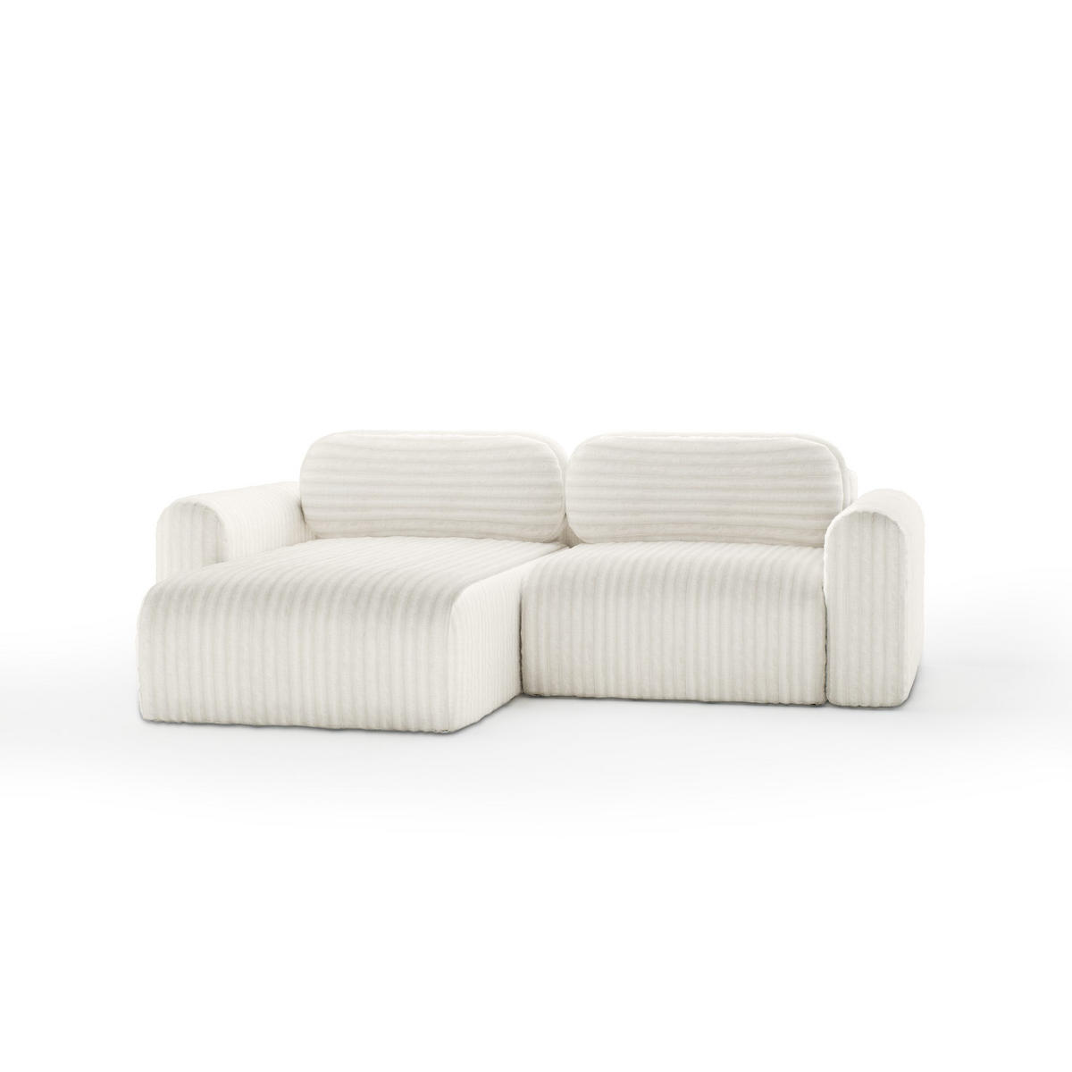ECKSOFA mit Schlaffunktion Emmen Mini, Hellbeige - Beige, Textil (246/100cm) - Fedve