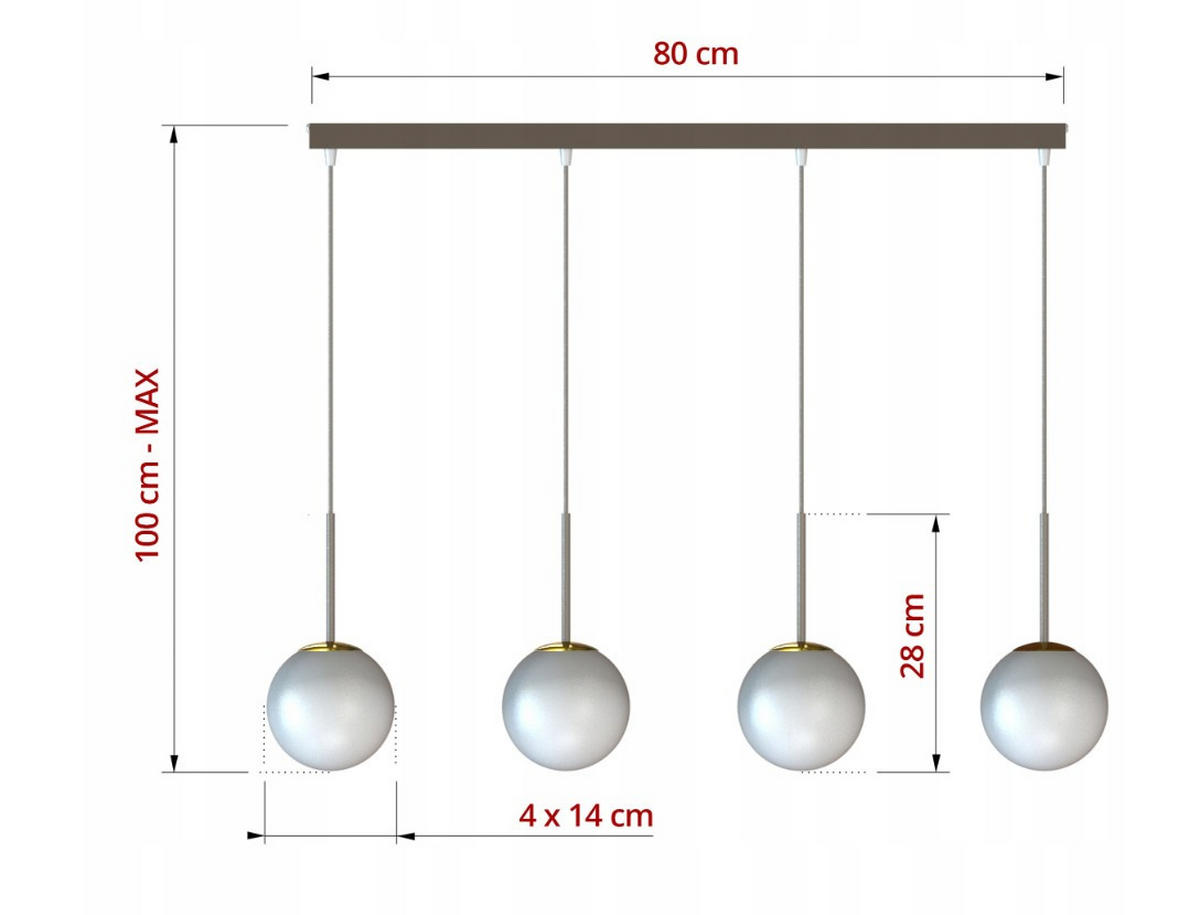 PENDELLEUCHTE ECRU II - Beige/Goldfarben, Glas/Metall (80/14/100cm) - kiki design
