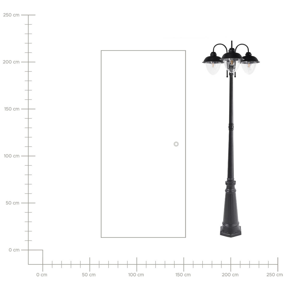 AUSSENLATERNE Schwarz Banka - Schwarz, Metall (26/70/209cm) - Beliani