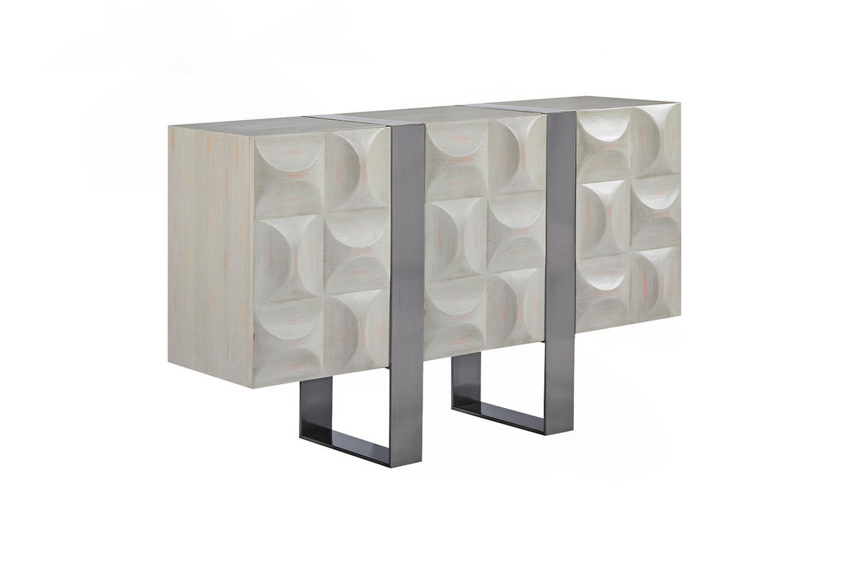 SIDEBOARD MARGO Grau Holz - Grau, Holz/Metall (140/85/40cm) - KAWOLA