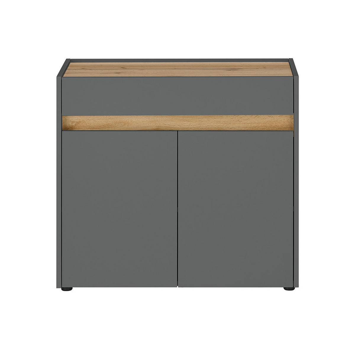 KOMMODE Crisp-61 - Anthrazit, Holzwerkstoff (80/70/40cm) - Lomado