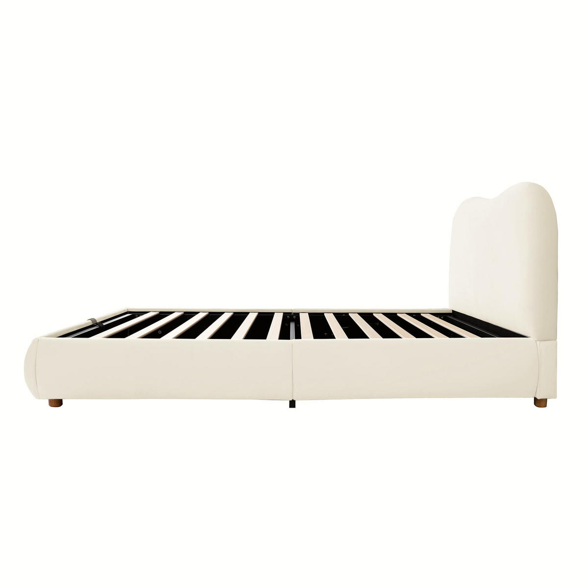 POLSTERBETT 90x200cm, Einzelbett, hydraulisch, Lattenrost, Kopfteil, Stauraum, Samt, Beige - Beige, Textil (90/200cm)