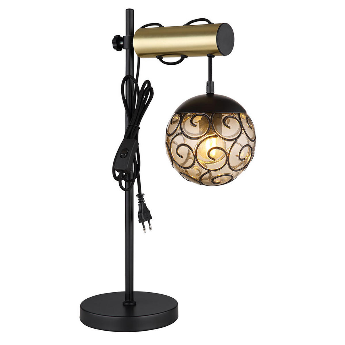 TISCHLEUCHTE Metall Schwarz Gold 2er Set - Schwarz, Metall (34/18/55cm) - Globo Lighting