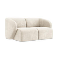 2-SITZER-SOFA Chenille Stoff Beige - Creme/Schwarz, Holzwerkstoff/Kunststoff (174/75/94cm) - Makamii