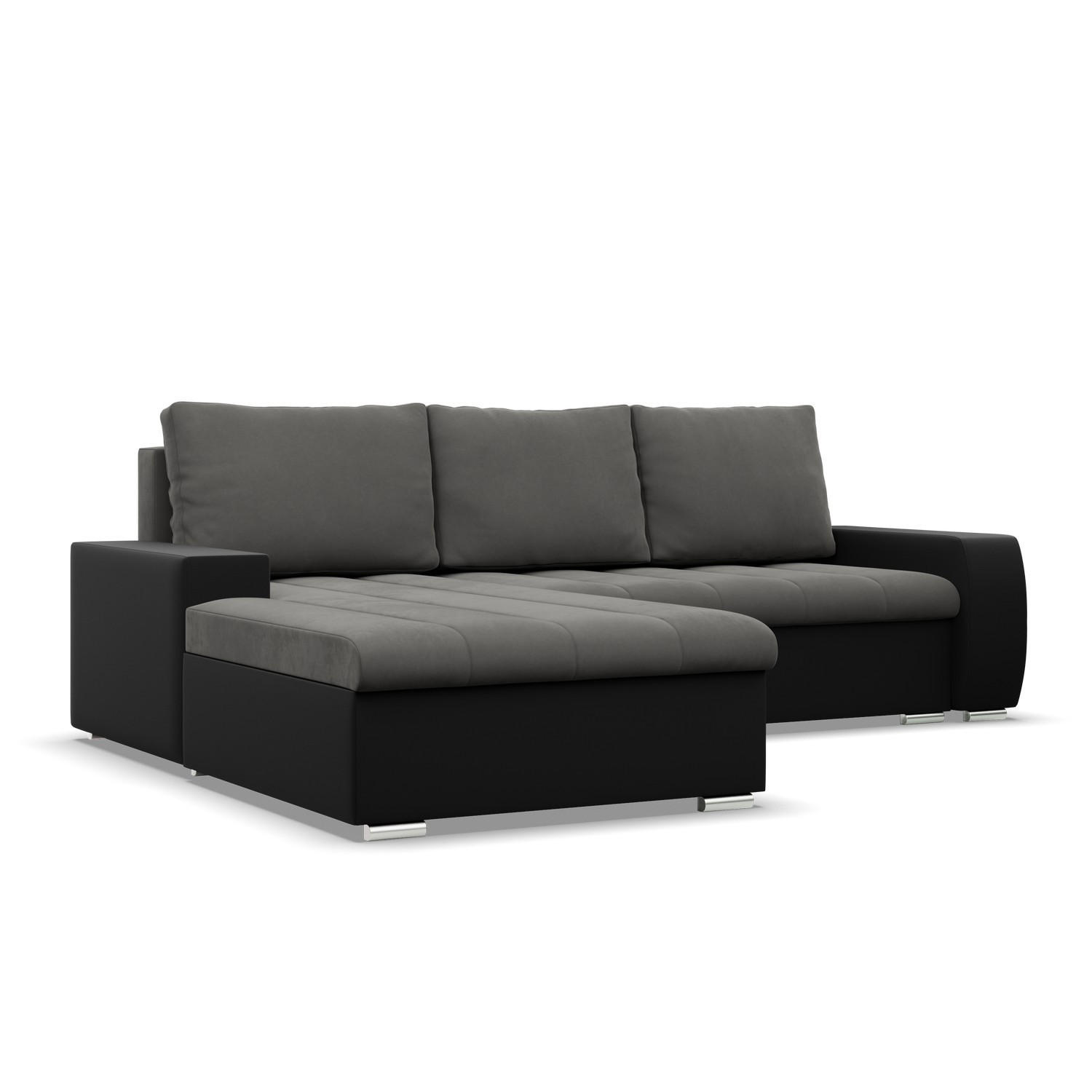Thumbnail - Ecksofa, Dunkelgrau, Schwarz, Textil, 4-Sitzer, L-Form, 243x200 cm, Wohnzimmer, Sofas & Couches, Wohnlandschaften, Eckso...