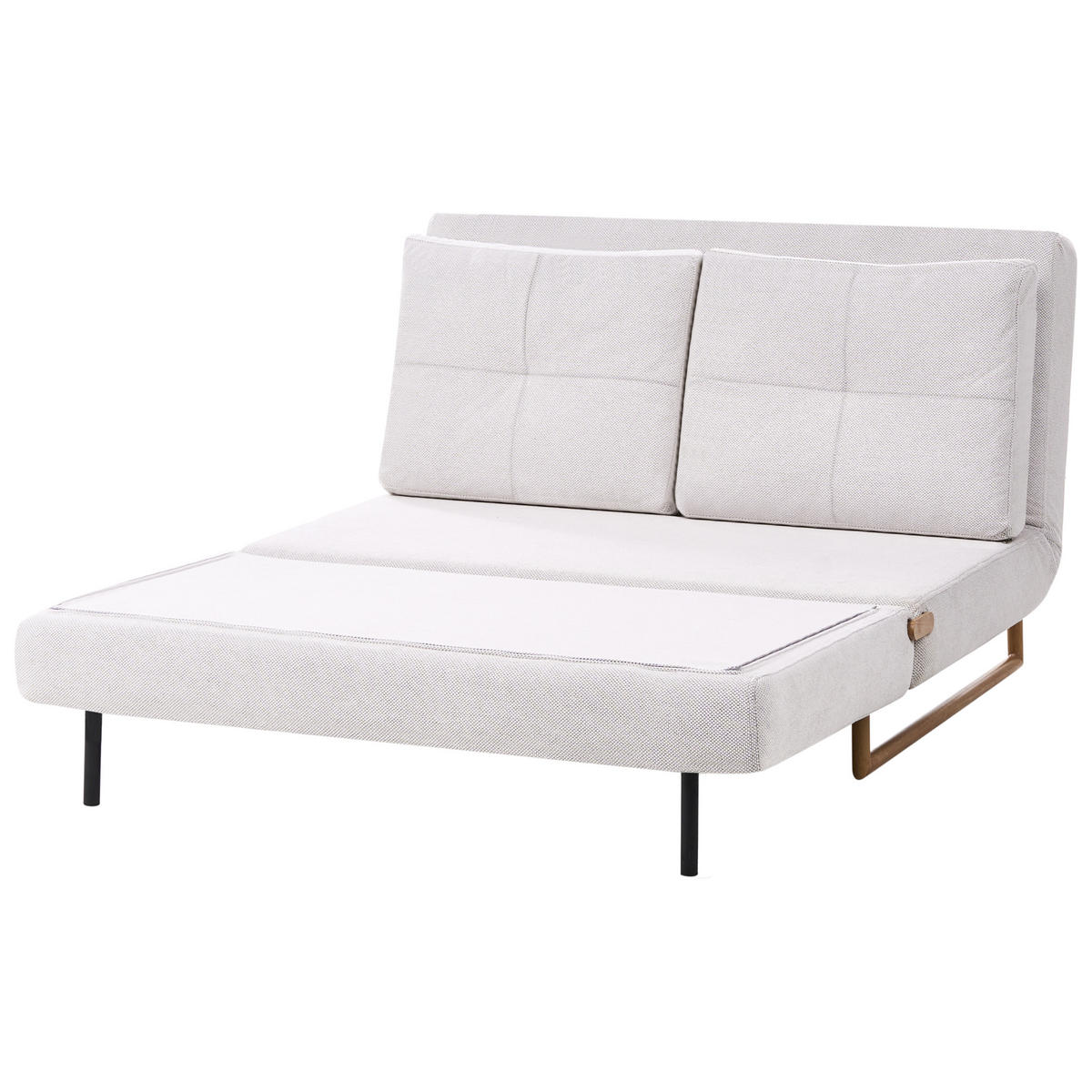SCHLAFSOFA 2-Sitzer Stoff Cremeweiß Jerslev - Hellbraun/Weiß, Textil (120/87/84cm) - Beliani