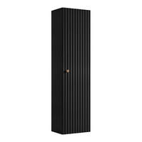 HOCHSCHRANK BELLO hängend geriffelt Schwarz matt 35/136/27 cm - Schwarz, Holzwerkstoff/Metall (35/136/27.2cm) - Rodan
