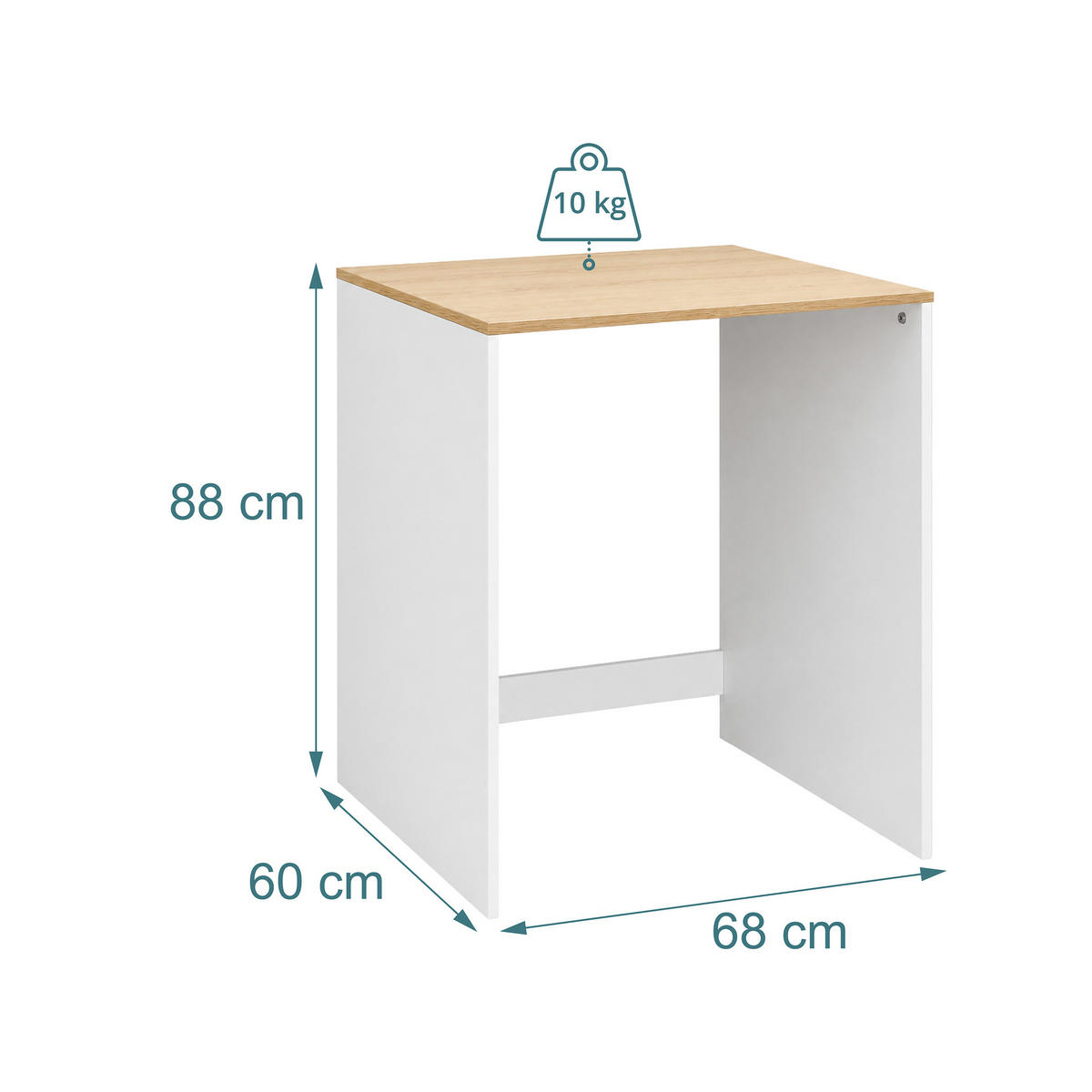 TVÄTTMASKINSSKÅP Vit spånskiva 88 cm - Vit, Träbaserade material (68/88/60cm) - Relaxdays