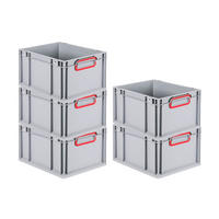 EUROBOX 5x Nextgen Color 22x30x40cm 20 Liter Griffe Rot Geschlossen - Rot, Kunststoff (30/22/40cm) - PROREGAL