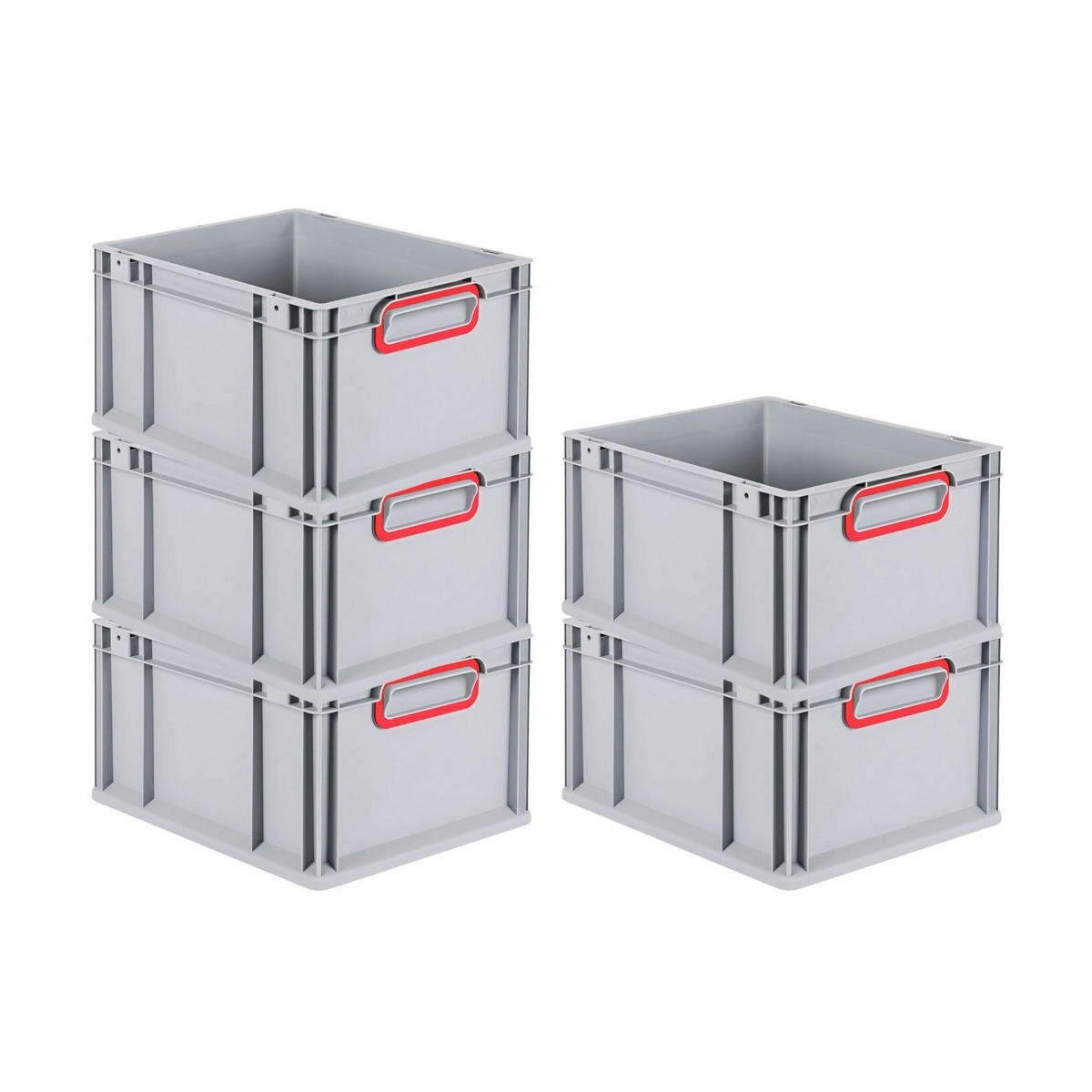 EUROBOX 8x Nextgen Color 22x30x40cm 20 Liter Griffe Rot Geschlossen - Rot, Kunststoff (30/22/40cm) - PROREGAL