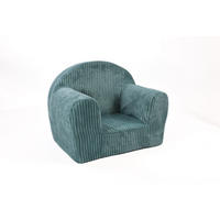 KINDERSESSEL MINI aus Kuschel-Cord in Türkis - Türkis, Textil (40/39/33cm) - Fortisline