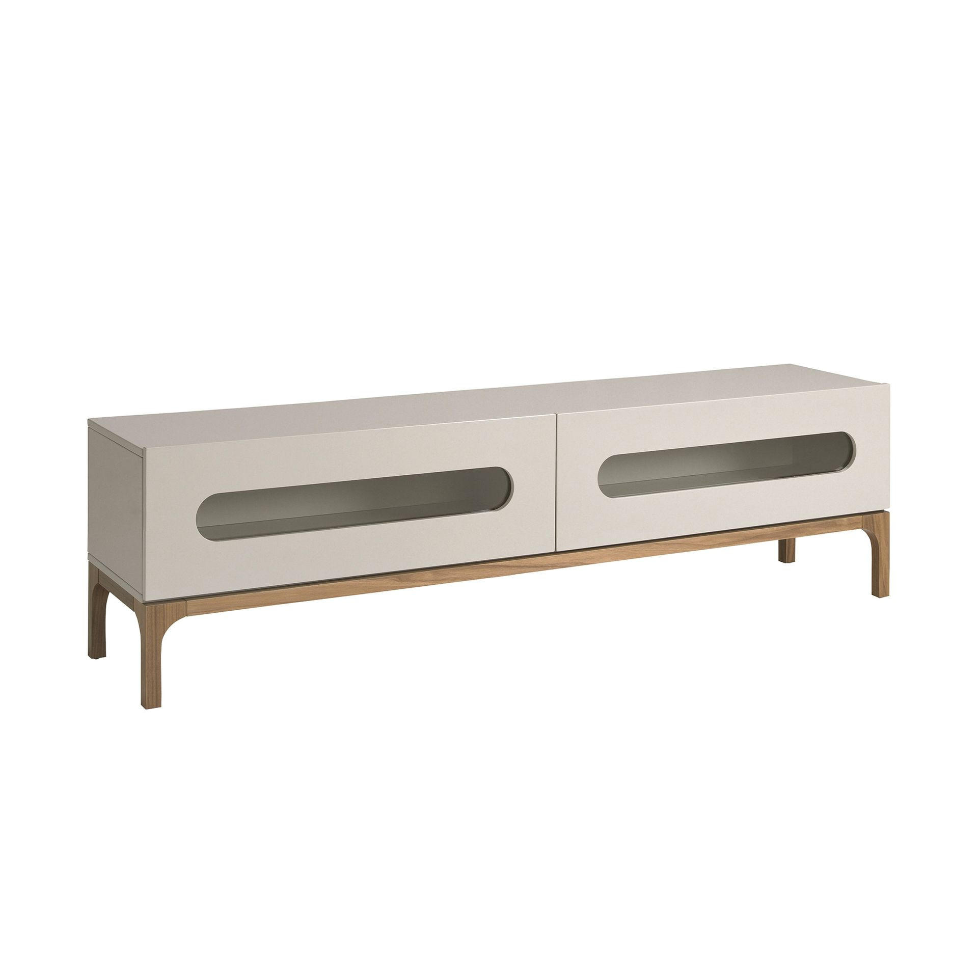 TV-ELEMENT TV-Ständer aus grauem und Walnussholz mit Innenbeleuchtung 180/41/51 cm - Walnussfarben/Grau, Holzwerkstoff (180/51/41cm) - ANGEL CERDA