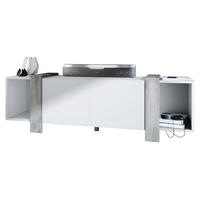 LOWBOARD Ida Blenden in Beton Oxid Optik - Hellgrau, Holzwerkstoff (149/45.5/34cm) - Vladon