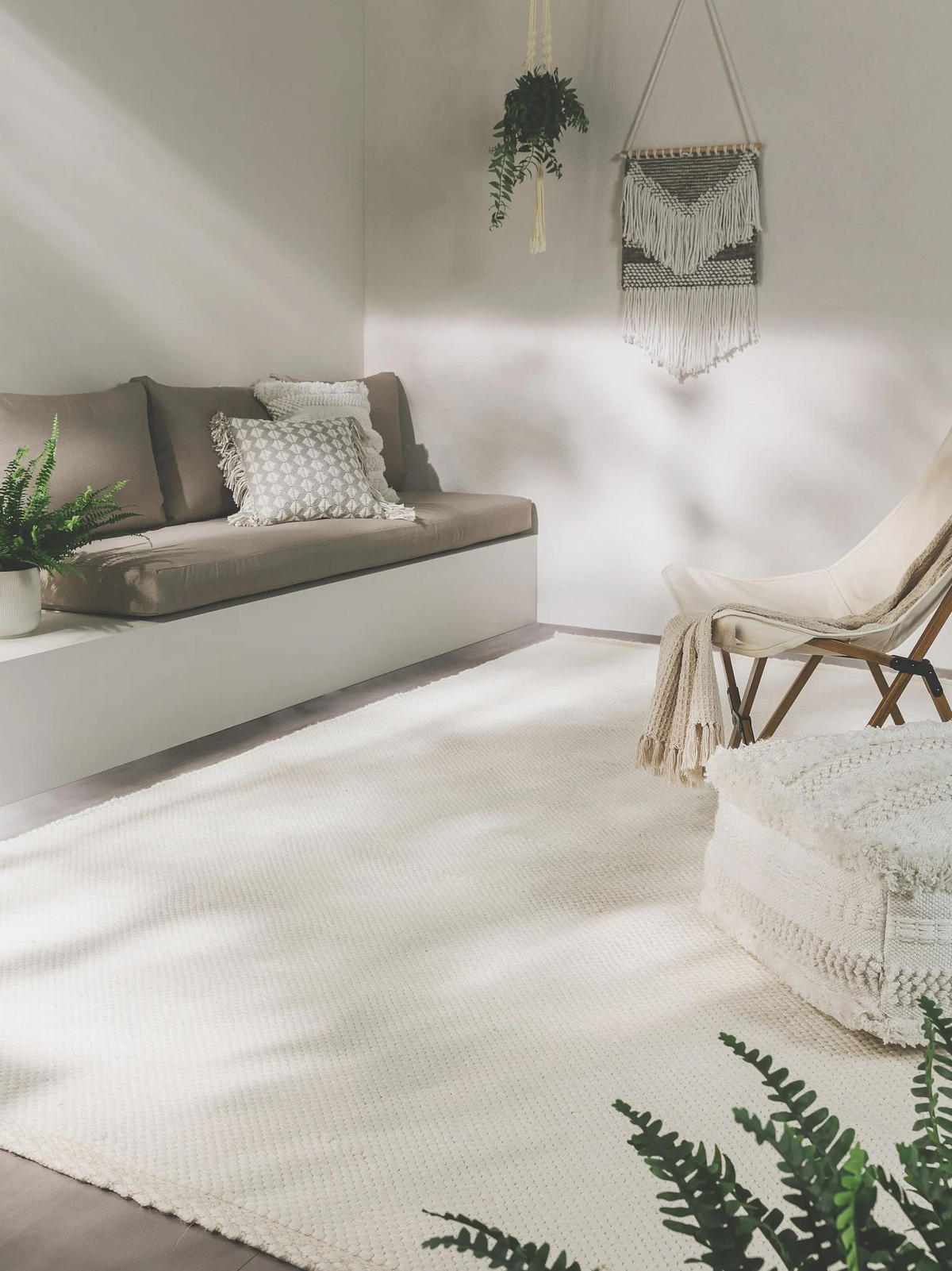 TEPPICH aus recyceltem Material Kiah Cream 80x150 cm - Creme, Textil (80/150cm) - benuta Pure