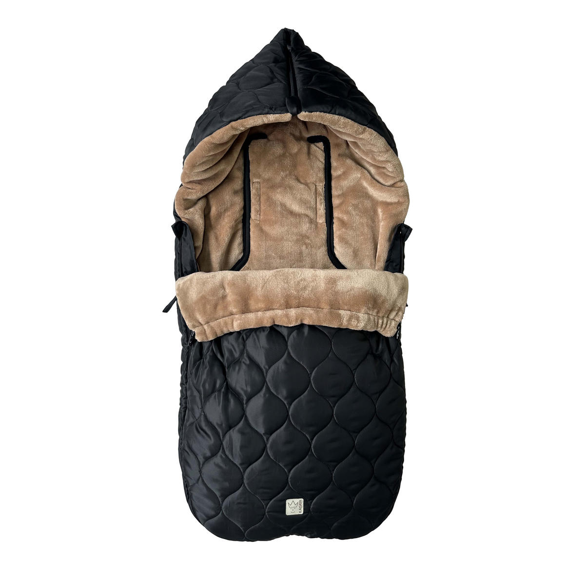 KINDERWAGEN-FUSSSACK Recy XL, black/light brown - Schwarz, Textil (44/7/95cm) - Kaiserbaby