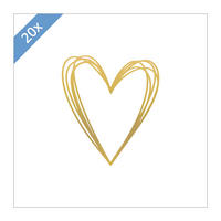 PAPIER SERVIETTEN Pure Heart 33 x 33 cm 20er Set - Goldfarben, Papier (33/33cm) - PPD