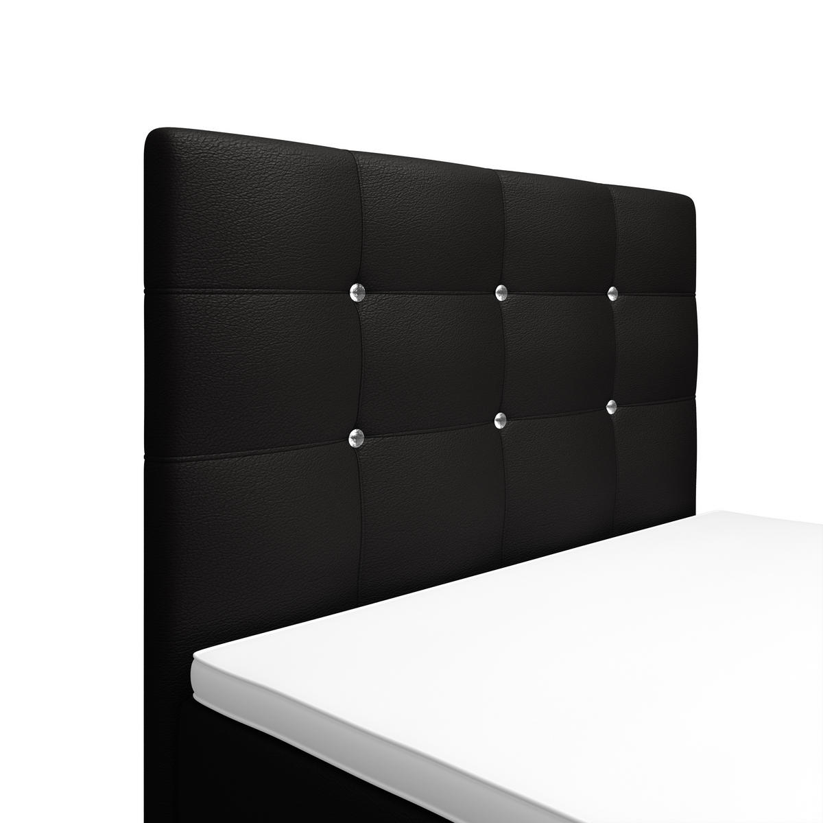 BOXBETT KLEO 100x200, mit Matratze H3 und Topper, Madryt 1100 - Schwarz, Holz/Kunststoff (100/200cm) - Bedante