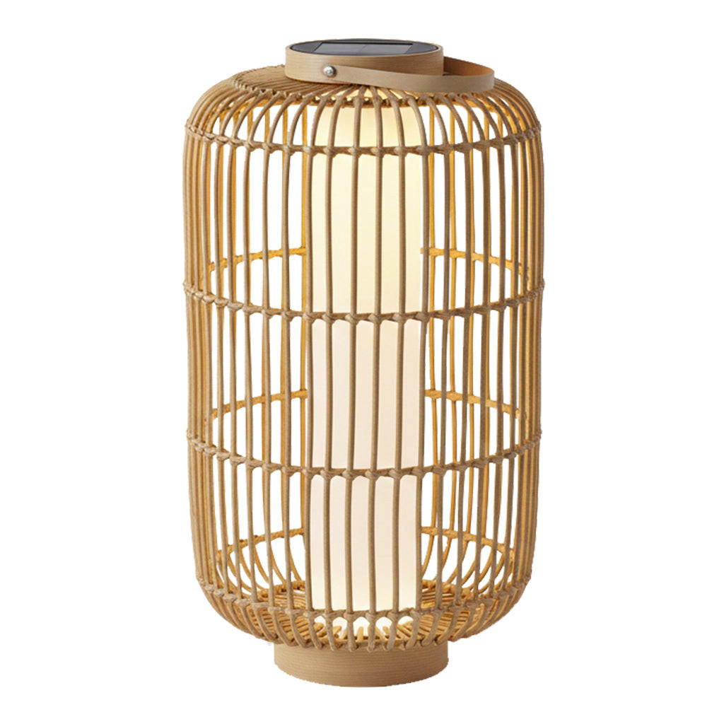 WIEDERAUFLADBARE Solarlaterne MARIEL beige - Beige, Naturmaterialien (31/31/60cm) - Lumisky