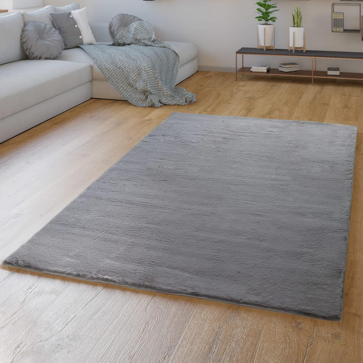 HOCHFLORTEPPICHE Anthrazit 120 x 160 cm - Anthrazit, Kunststoff (120/160cm) - TT Home