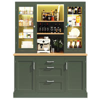 KÜCHENSCHRANK LED App 185x140x40Cm Arbeitsplatte - Grün, Holzwerkstoff (140/185/40cm) - FLIEKS