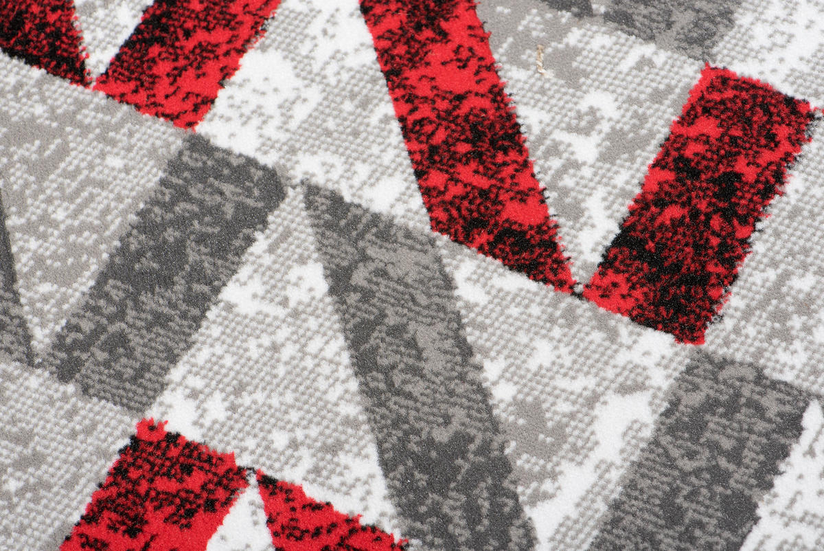 TEPPICH MAYA Rot Geometrisch Streifen Meliert 80/150 cm - Rot, Textil (80/150cm) - Tapiso