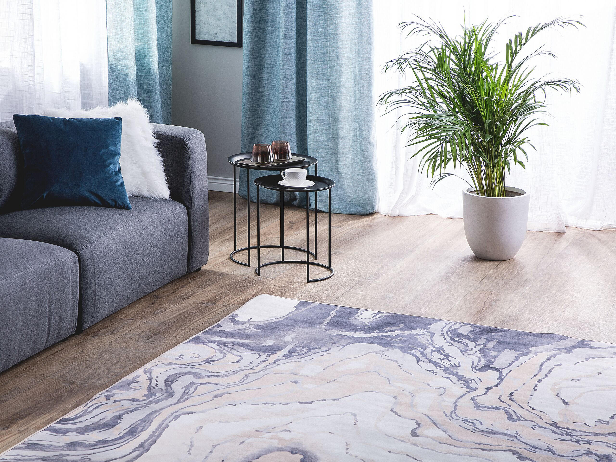 KURZFLOR-TEPPICH Gebze 200/140 cm - Multicolor, Kunststoff (140/200cm) - Beliani