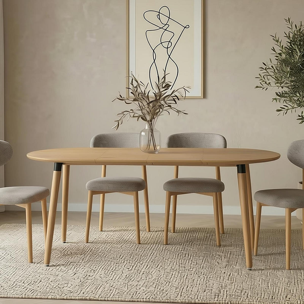 ESSTISCH LAMISA hellbraun - Hellbraun, Holzwerkstoff/Metall (80/120/76cm) - IDIMEX