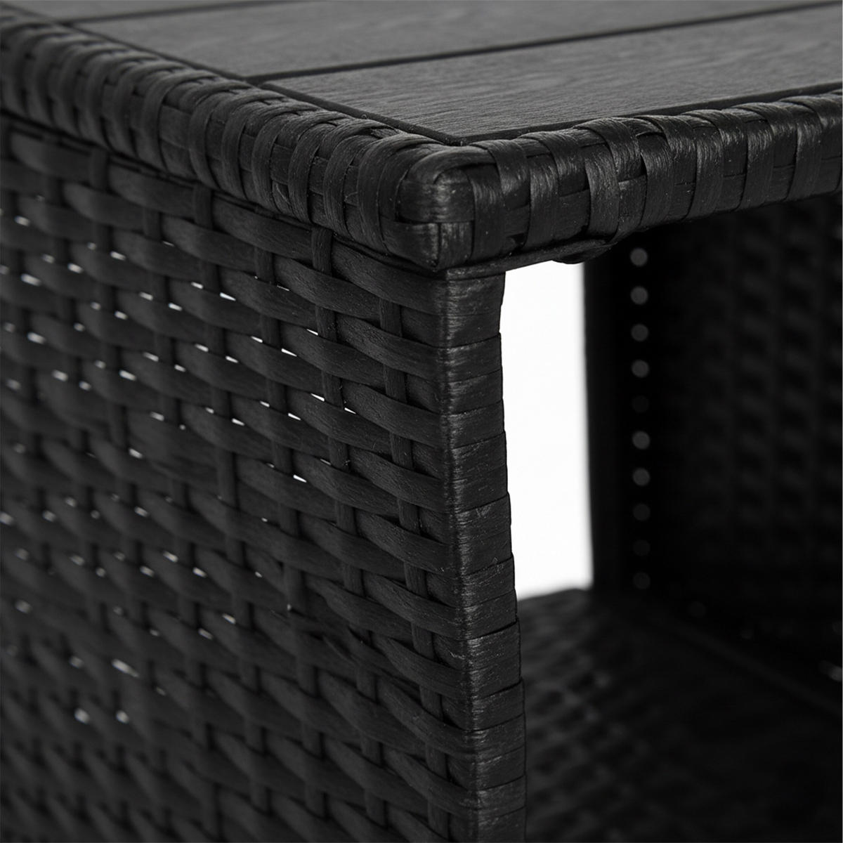 BALKONTISCH - Schwarz, Kunststoff/Metall (45/45/40cm) - Relaxdays