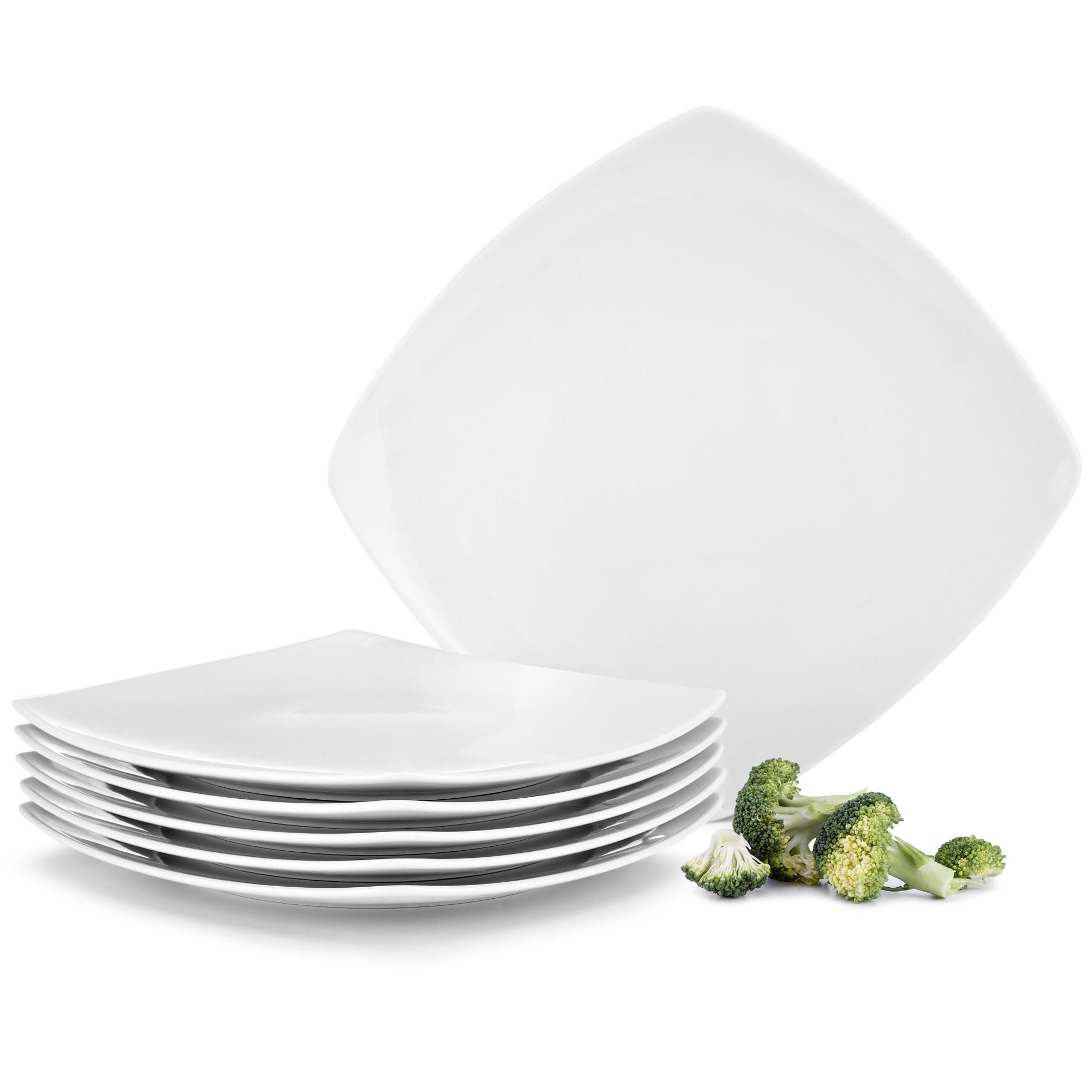 SPEISETELLER CARLINA 6-tlg - Weiß, Keramik (25.5cm) - KONSIMO®