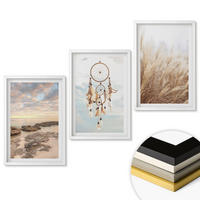 WANDBILDER 3er-Set - 40x60 cm Weißer Rahmen - Wolkenmeer, Traumfänger, Gras - Weiß, Kunststoff (40/60cm) - ArtPrintCave