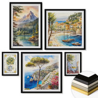 WANDBILDER 5er-Set - 50x50 cm & 20x30 cm & 40x60 cm Schwarzer Rahmen - Zitrusfrüchte aus Italien - Schwarz, Kunststoff (40/60cm) - ArtPrintCave