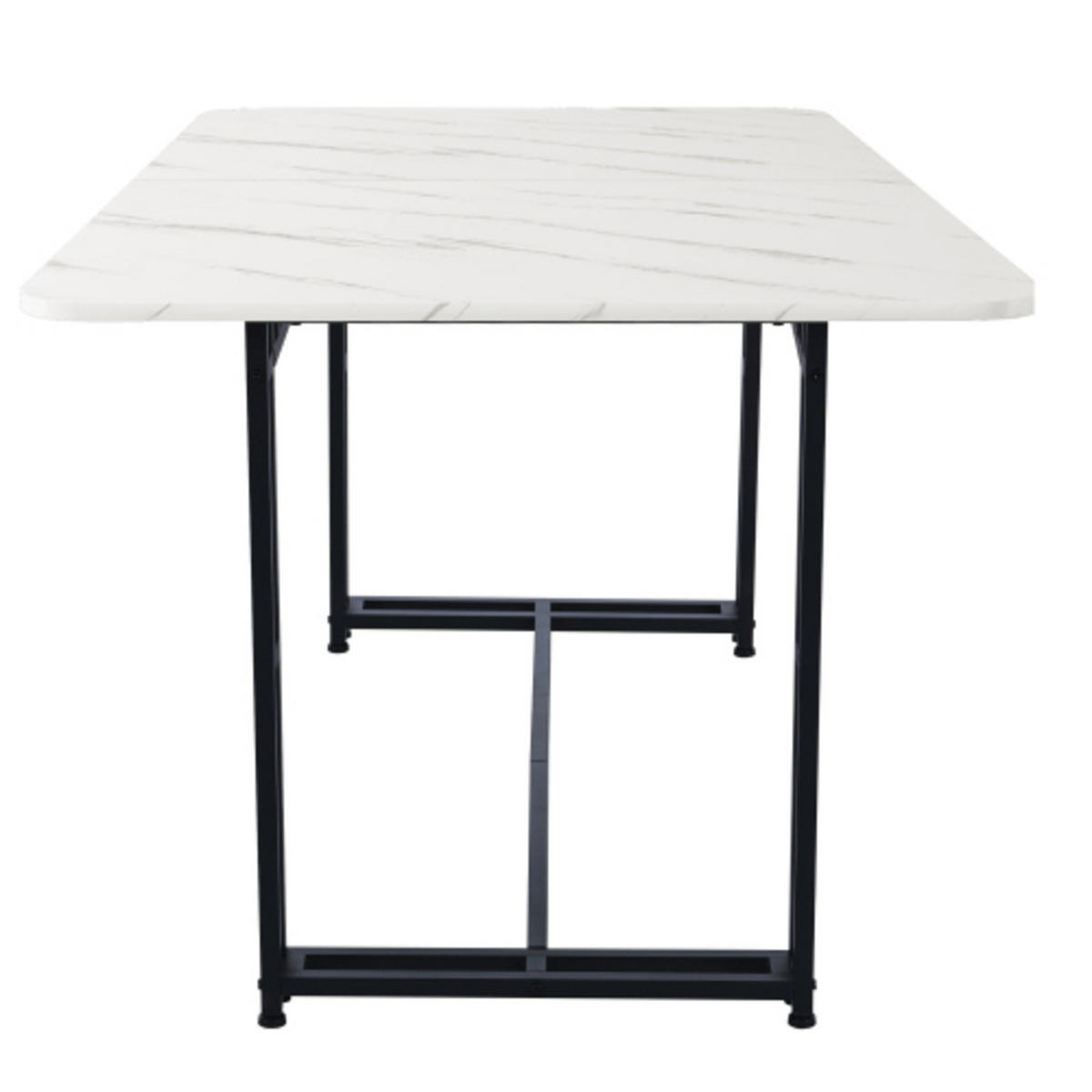 ESSZIMMER-SET 5-teilig mit Tisch 140x80 und vier grauen Samtstühlen mit Metallbeinen als moderner Küchentisch, weiß-grau - Grau, Holzwerkstoff (80/74/140cm) - Luhomfu
