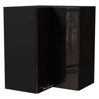 ECKHÄNGESCHRANK Essen W12/60 Schwarz Hochglanz / Schwarz Matt 60 / 60 / 72cm - Schwarz Hochglanz/Schwarz, Holz/Holzwerkstoff (60/72/60cm) - Feldmann-Wohnen