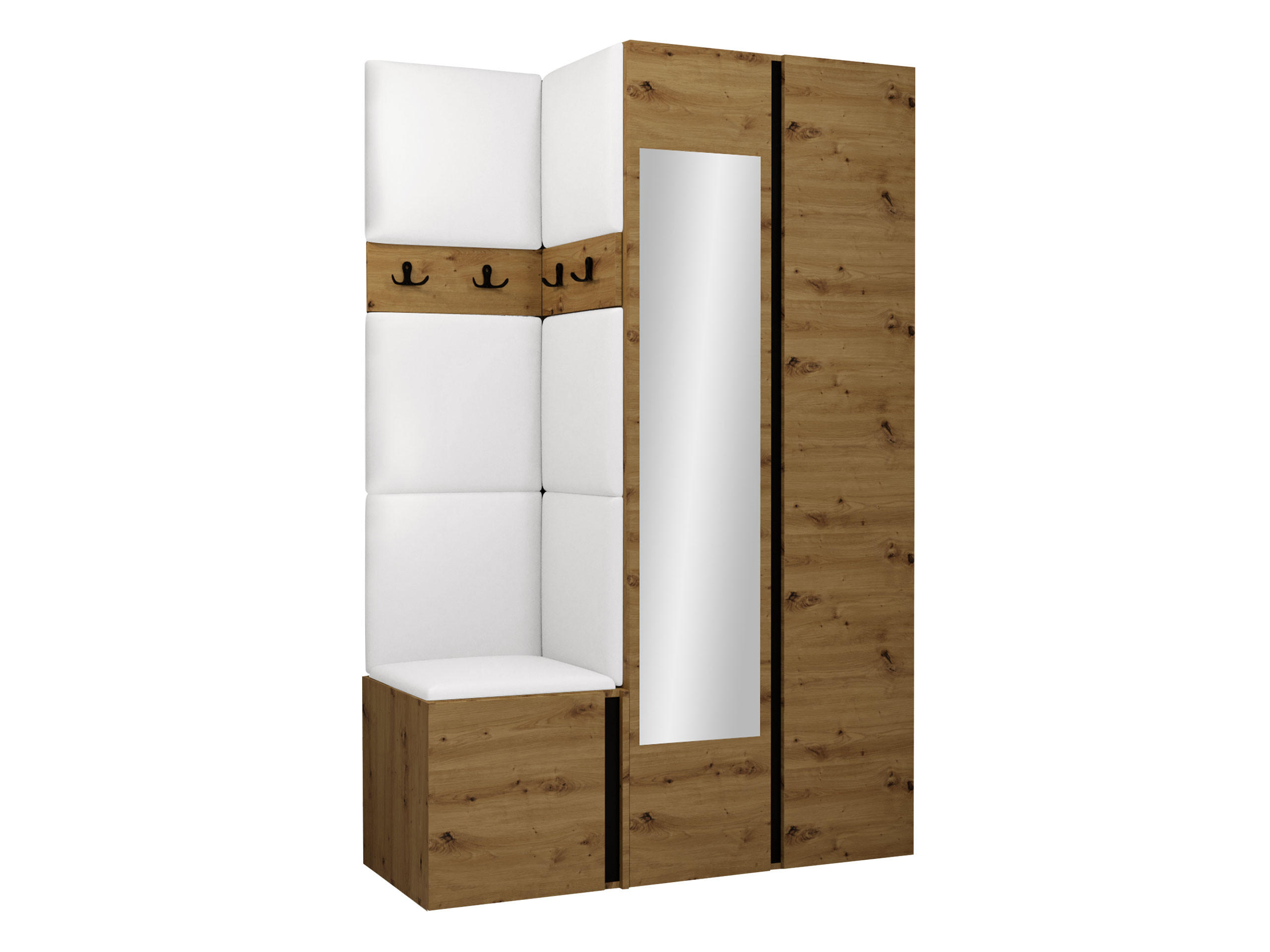 GARDEROBEN-SET Orion XXVI - Eiche Artisan/Weiß, Holzwerkstoff/Kunststoff (116/186/46cm) - MIRJAN24