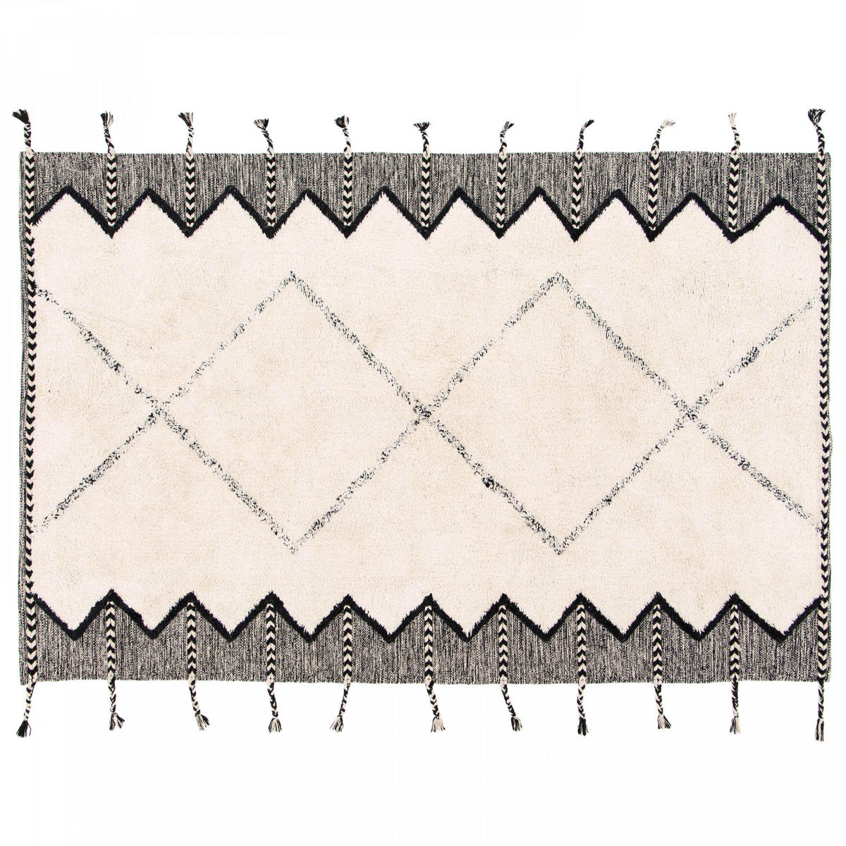 TEPPICH, 80 x 200 cm, Weiß - Weiß, Textil (200/80cm) - Oviala