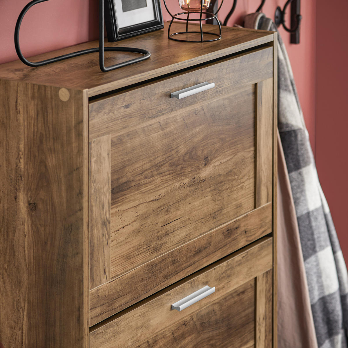 SCHUHSCHRANK Braun - Braun, Holzwerkstoff (60/115/23cm) - SoBuy