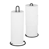 2XKÜCHENROLLENHALTER - Schwarz, Metall (13/32/13cm) - Relaxdays