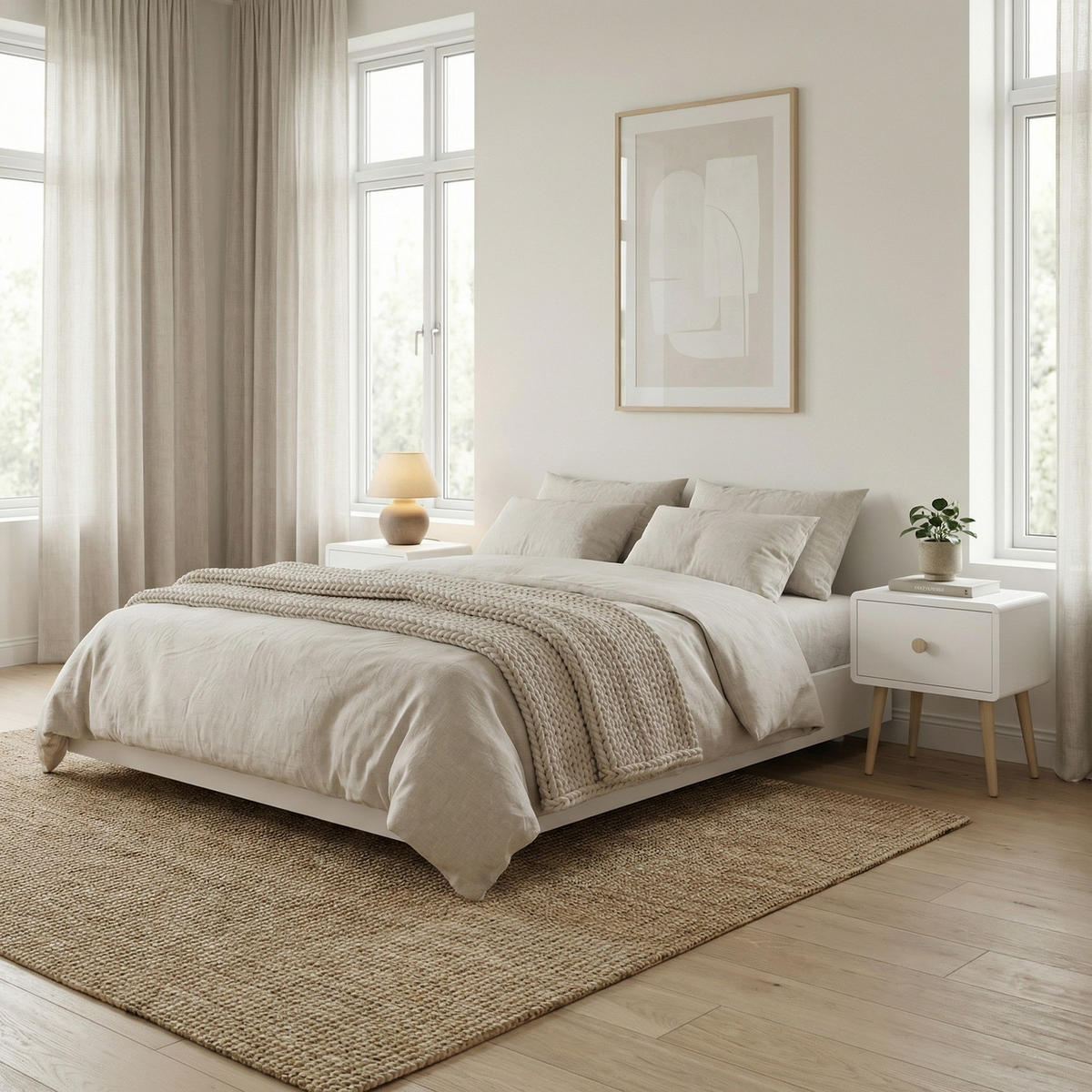 NACHTTISCH 2er-Set Gaia Weiß lackiert 42/40/44 cm - Weiß, Holzwerkstoff (42/44/40cm) - ebuy24