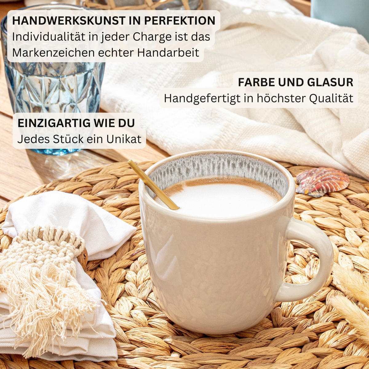 KOMBISERVICE KRETA - 30 teilig aus Steingut - Creme, Stein (27/9.5/27cm) - Sänger