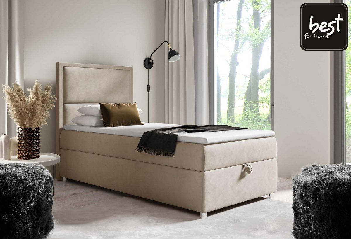 BOXBETT mit Bettkasten Trinity K-11 SINGLE Bonellfederkern inkl. Topper - Rosa, Holz/Holzwerkstoff (80/200cm) - Best For Home