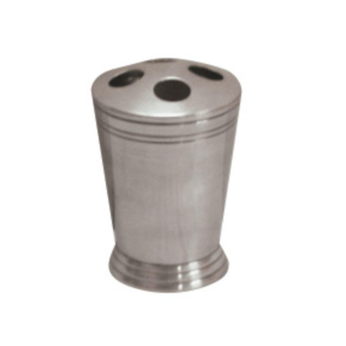 ZAHNBÜRSTENHALTER aus Messing mit antik silberner Oberfläche - Silberfarben, Metall (9/13/10cm) - Signature