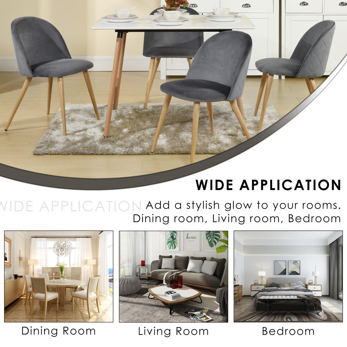 STUHL-SET 2 Stück in Samt grau - Eichefarben/Grau, Holzwerkstoff/Textil (55.5/78/47cm) - Urban Meuble