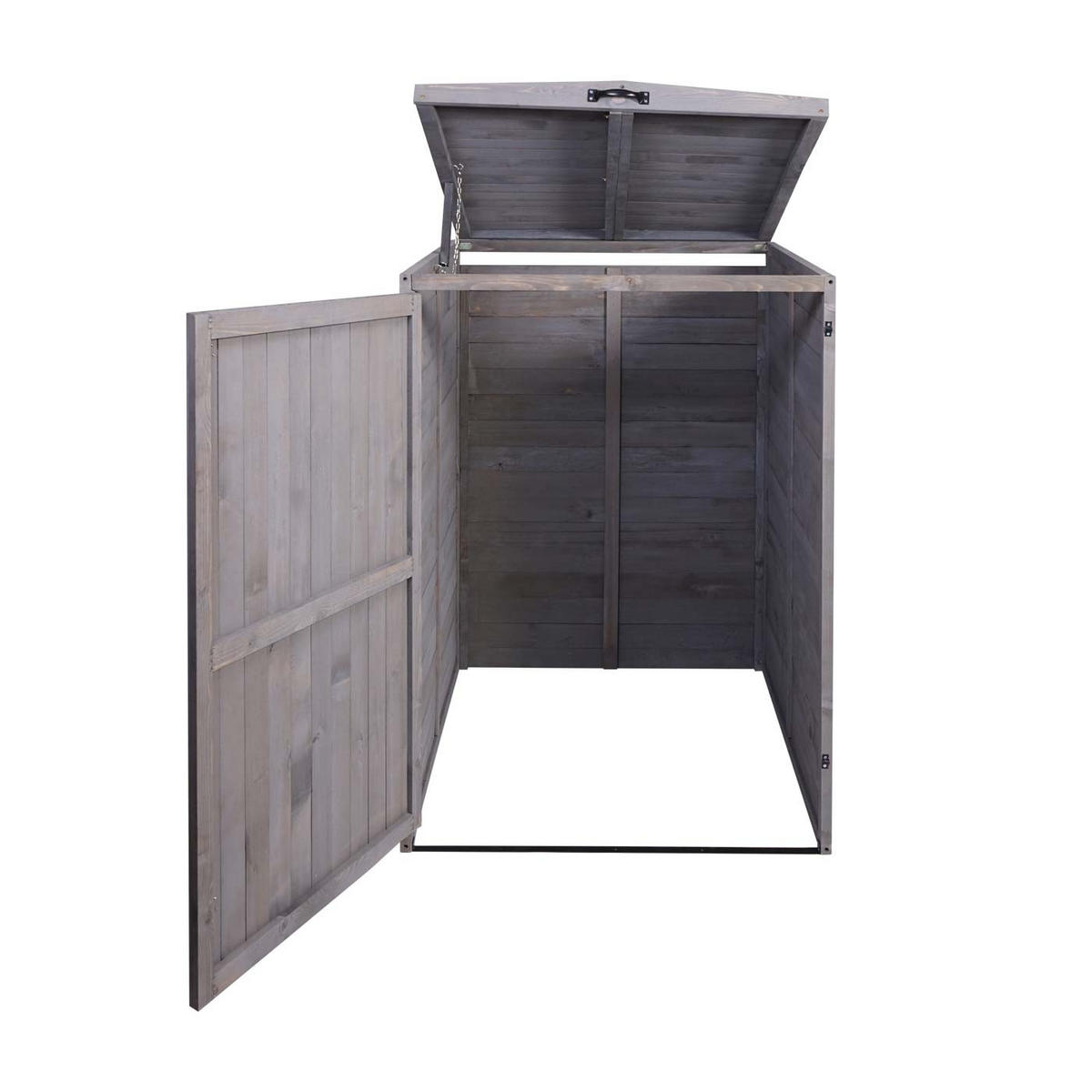 MÜLLTONNENBOX XL 1er-/2er HxBxT 126x79,5x98cm Anthrazit-Grau Holz - Anthrazit, Holz (79.5/126/98cm) - PROREGAL