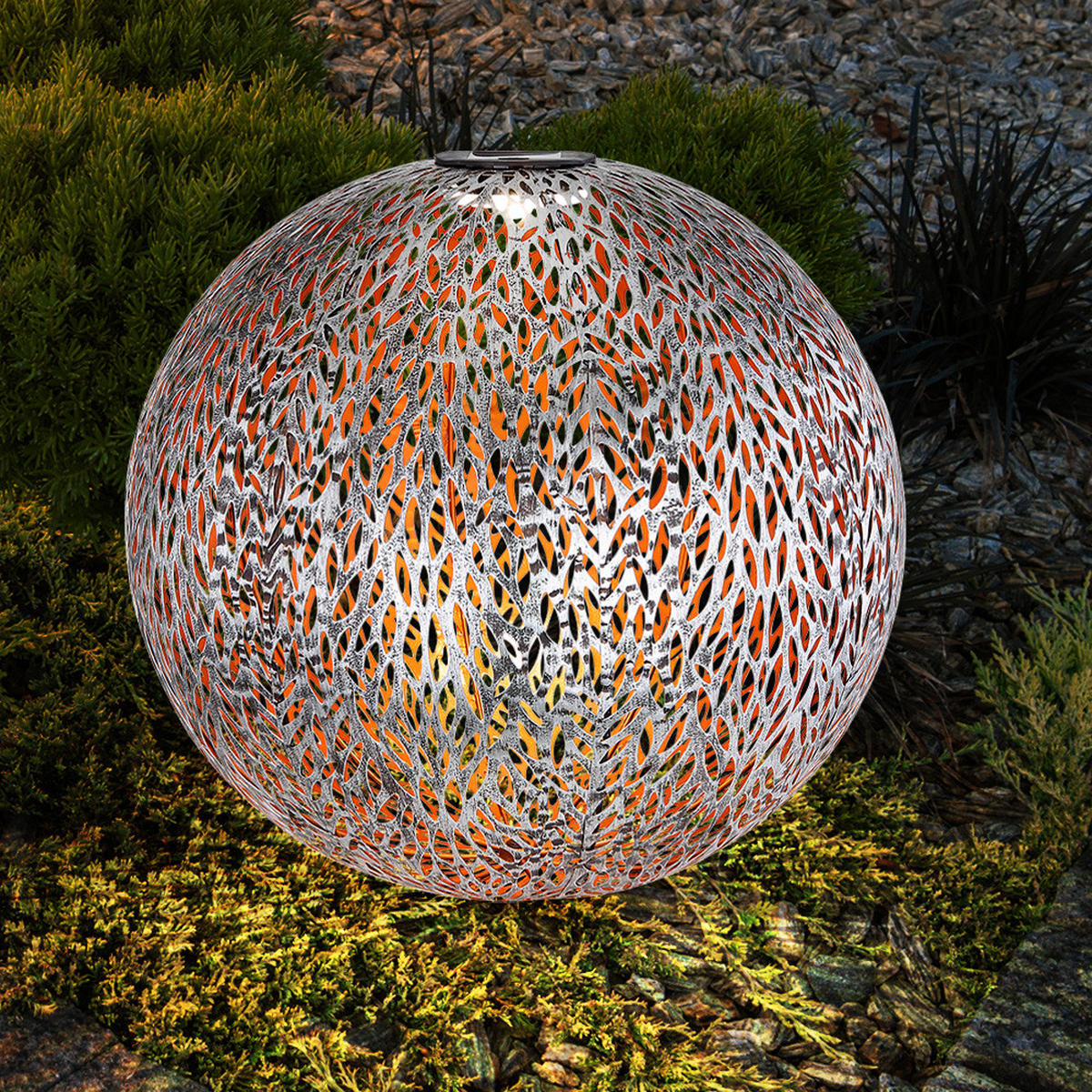 LED AUSSENLEUCHTE Silber Gartenlampe Erdspitz - Silberfarben, Metall (40/40/51cm)