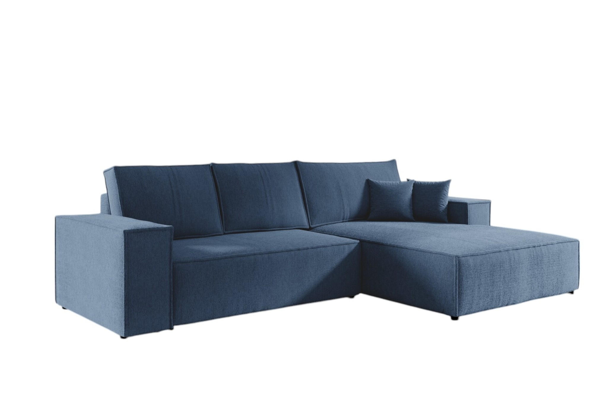 ECKSOFA Corunia In Aragon - Blau, Holzwerkstoff/Textil (294/185cm) - Fun Möbel
