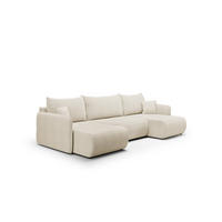 WOHNLANDSCHAFT Calgary - Creme, Holzwerkstoff/Textil (290/86/148cm) - Fun Möbel