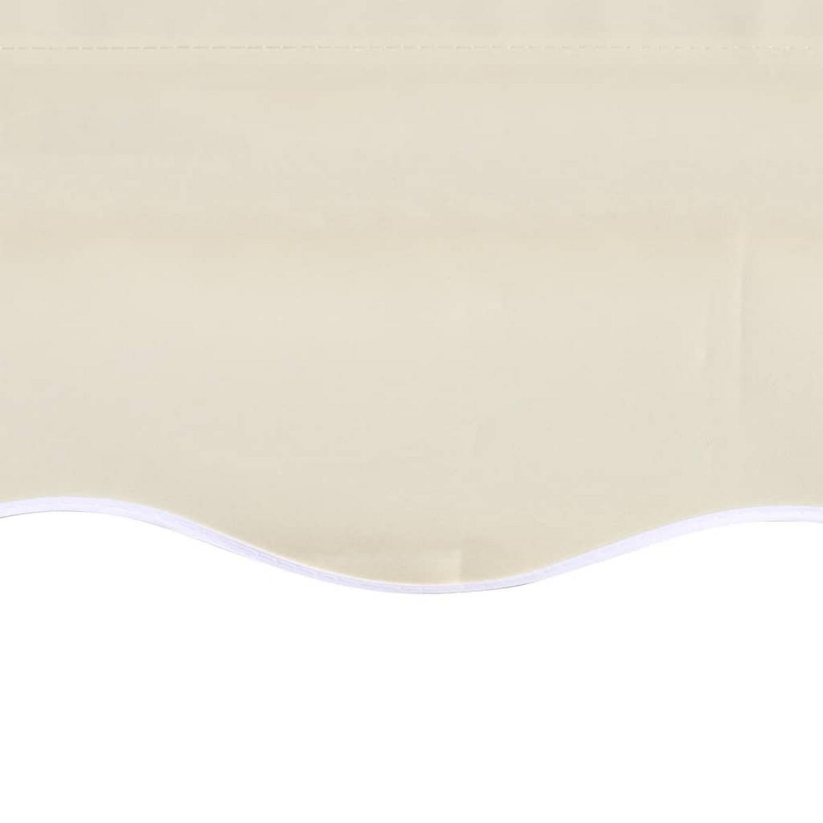 MARKISENSTOFF mit Volant| Creme, für 500x300cm Rahmen | Markisenbespannung Markisentuch - Creme, Textil (480/0.3/295cm) - DELUKE
