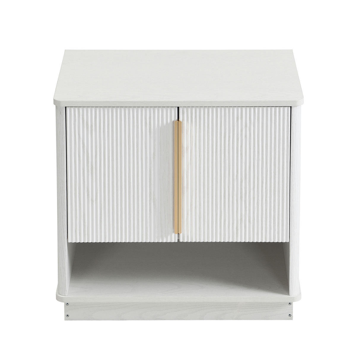 SCHUHSCHRANK aus MDF 60x40x61cm in Weiß Holzoptik mit offenen Fach - Weiß, Holzwerkstoff (60/61/40cm) - Modfu