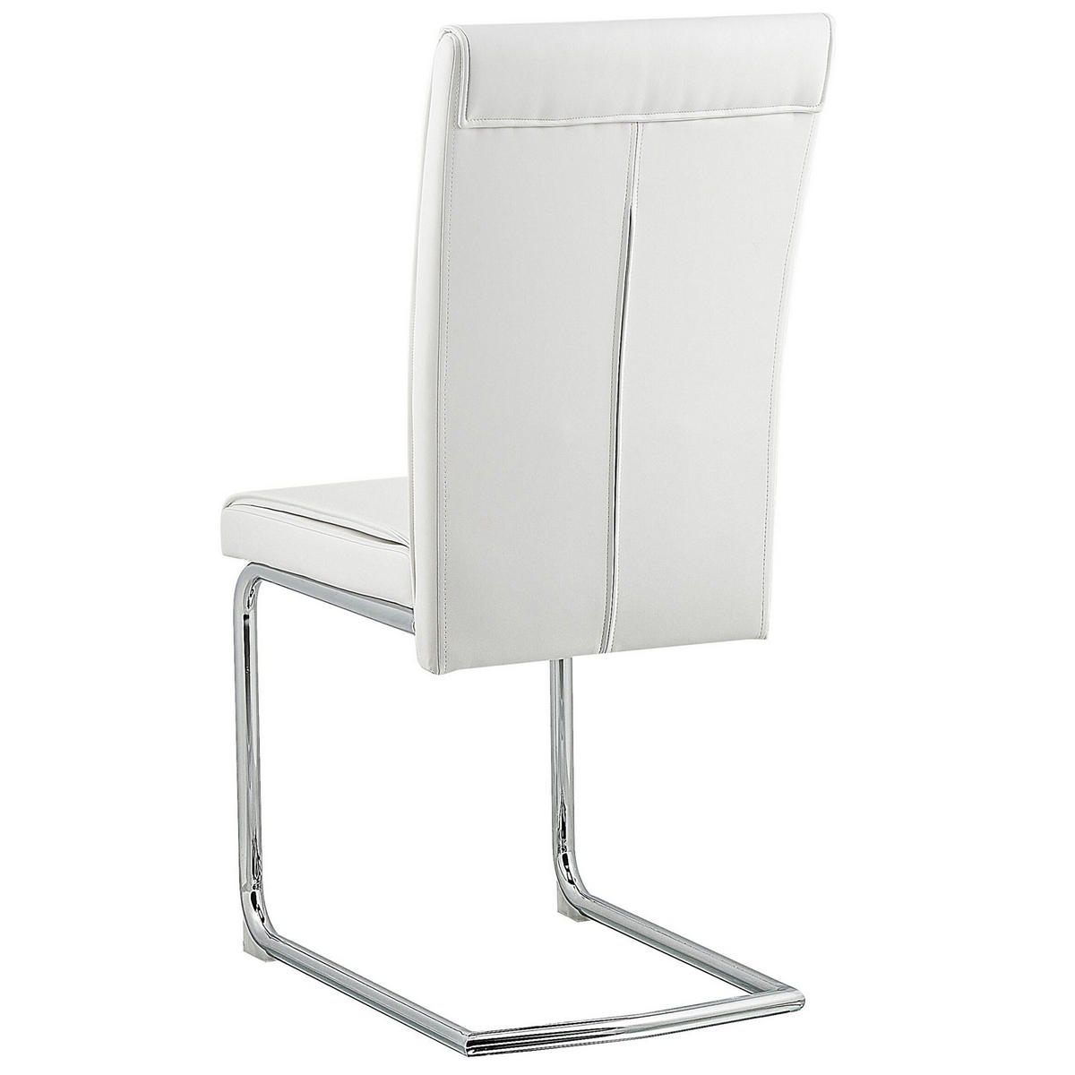 ESSZIMMERSTUHL 2er-Set Kunstleder Weiß Rovard - Weiß, Textil/Metall (42/101/52cm) - Beliani